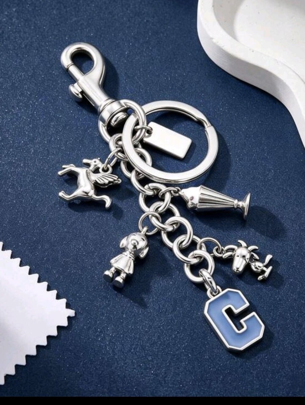 Varsity Letter Multi Charm Bag Charm/ Keychain NEW